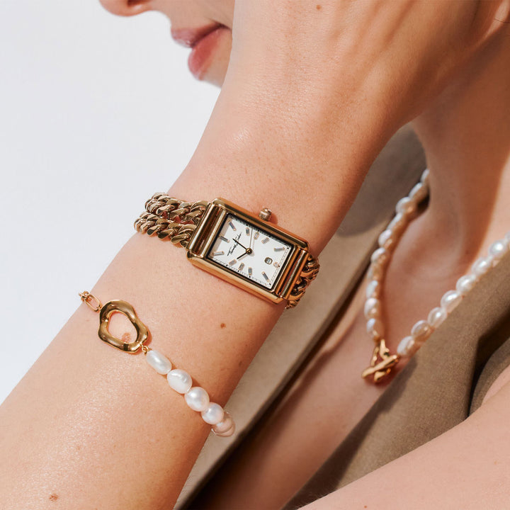 Thomas Sabo Damenuhr rechteckig goldfarben - WA0429-291-207