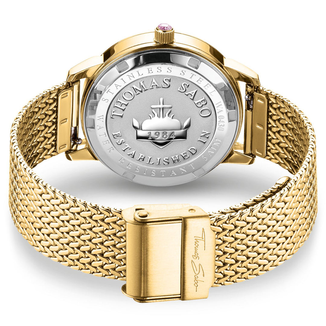 Thomas Sabo Damenuhr mit Schmetterlingen goldfarben - WA0430-291-207