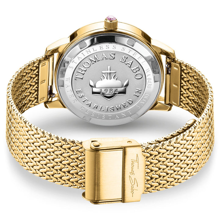 Thomas Sabo Damenuhr mit Schmetterlingen goldfarben - WA0430-291-207