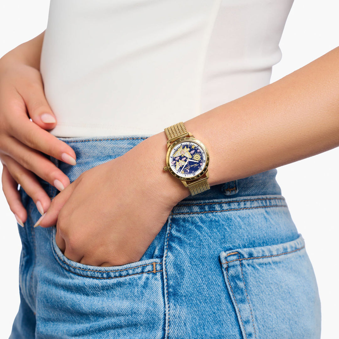 Thomas Sabo Damenuhr mit Schmetterlingen goldfarben - WA0430-291-207