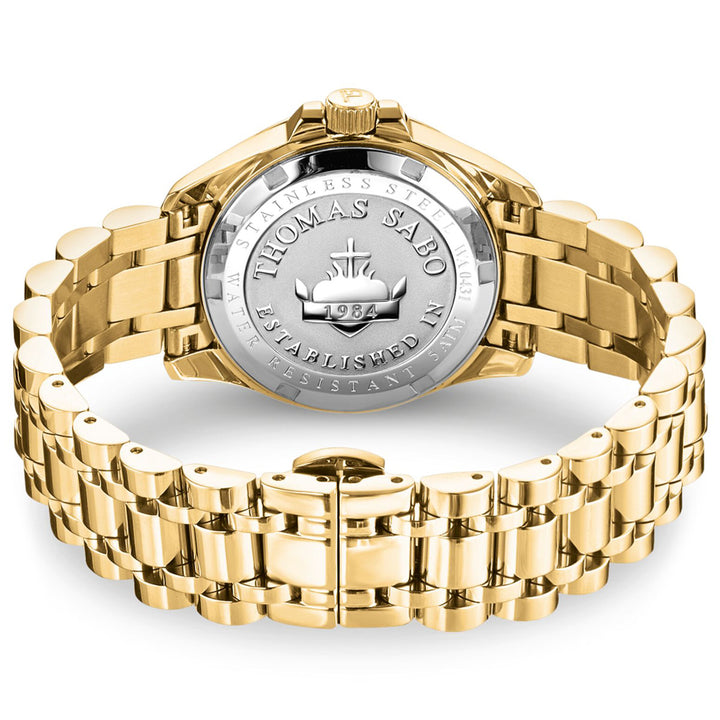 Thomas Sabo Damenuhr schwarzes Zifferblatt goldfarben - WA0431-291-207
