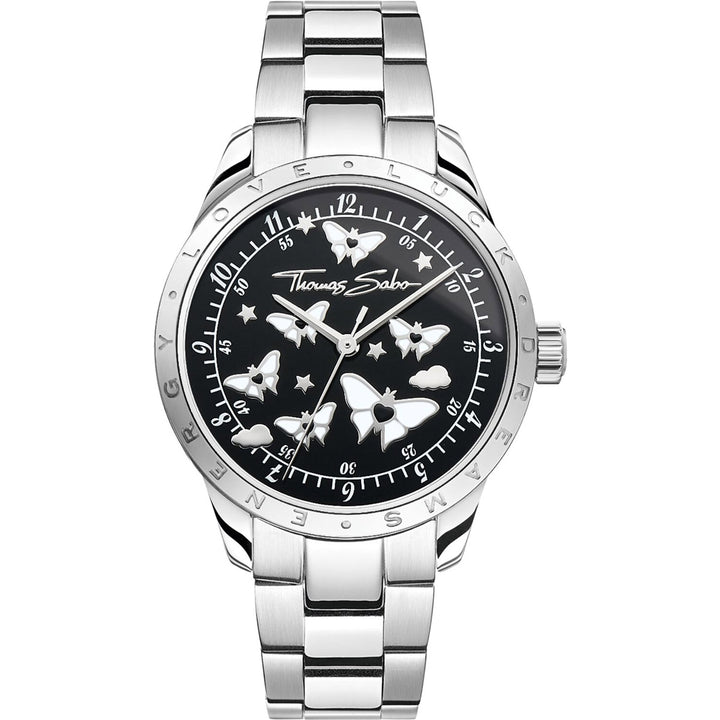 Thomas Sabo Montre pour femme argentée avec papillons  - WA0432-201-203