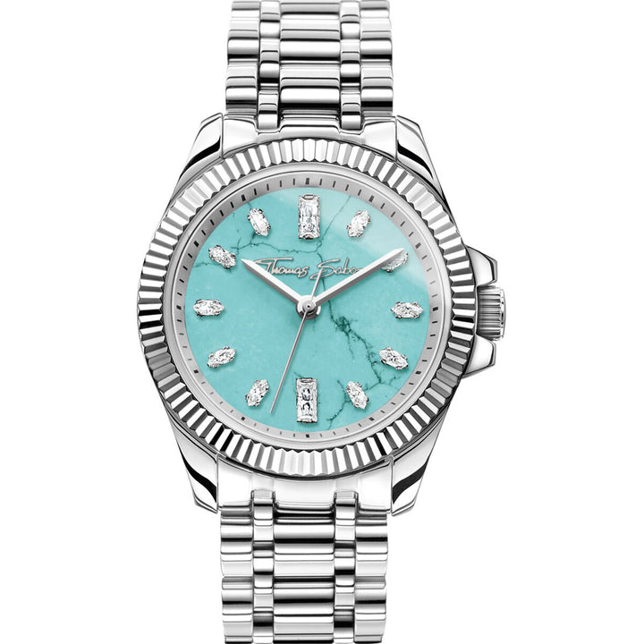 Thomas Sabo Montre pour femme Divine Jewellery Stone avec turquoise imitée argentée - WA0435-201-209