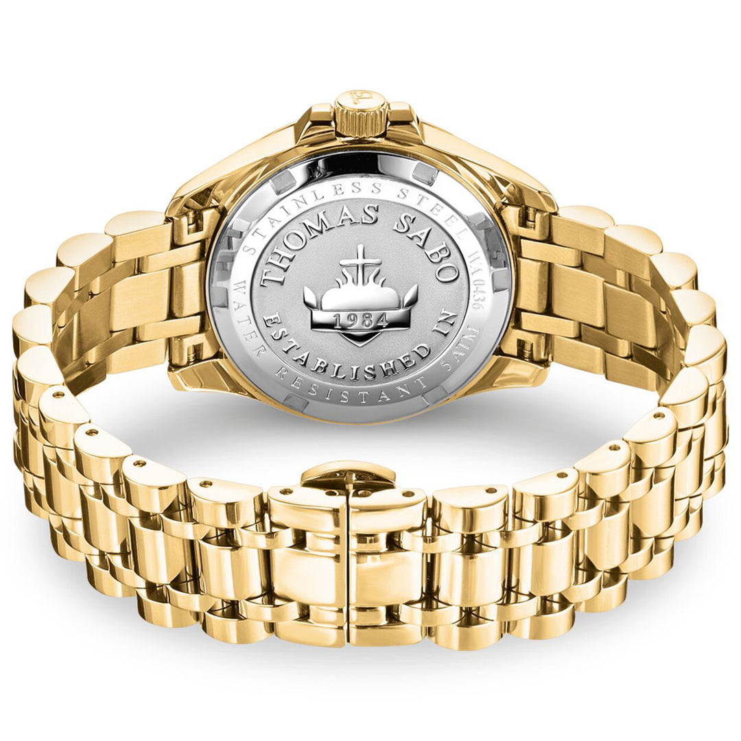 Thomas Sabo Damenuhr mit Malachit Divine Jewellery Stone goldfarben - WA0436-291-211