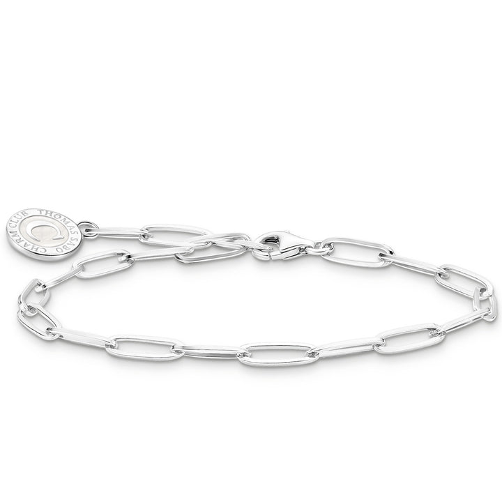 Thomas Sabo Charm Armband mit Schimmernden Weissem Kaltemaille Silber - X0286-007-21
