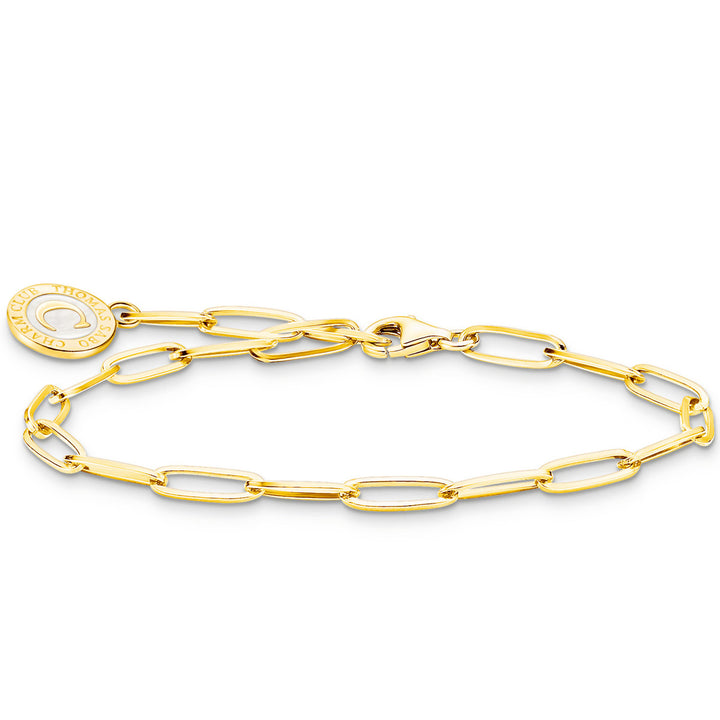 Thomas Sabo Charm Armband mit Schimmernden Weissem Kaltemaille Vergoldet - X0286-427-39