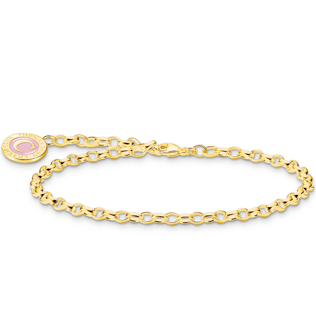 Thomas Sabo Charm Armband mit Pinkem Kaltemaille Vergoldet - X2088-427-39