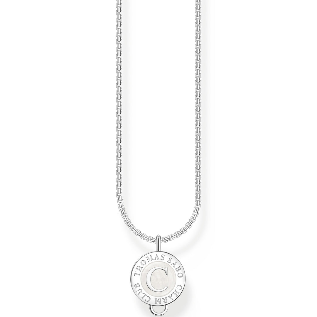 Thomas Sabo Charm Halskette mit Schimmernden Weissem Kaltemaille Silber - X2091-007-21-L45V