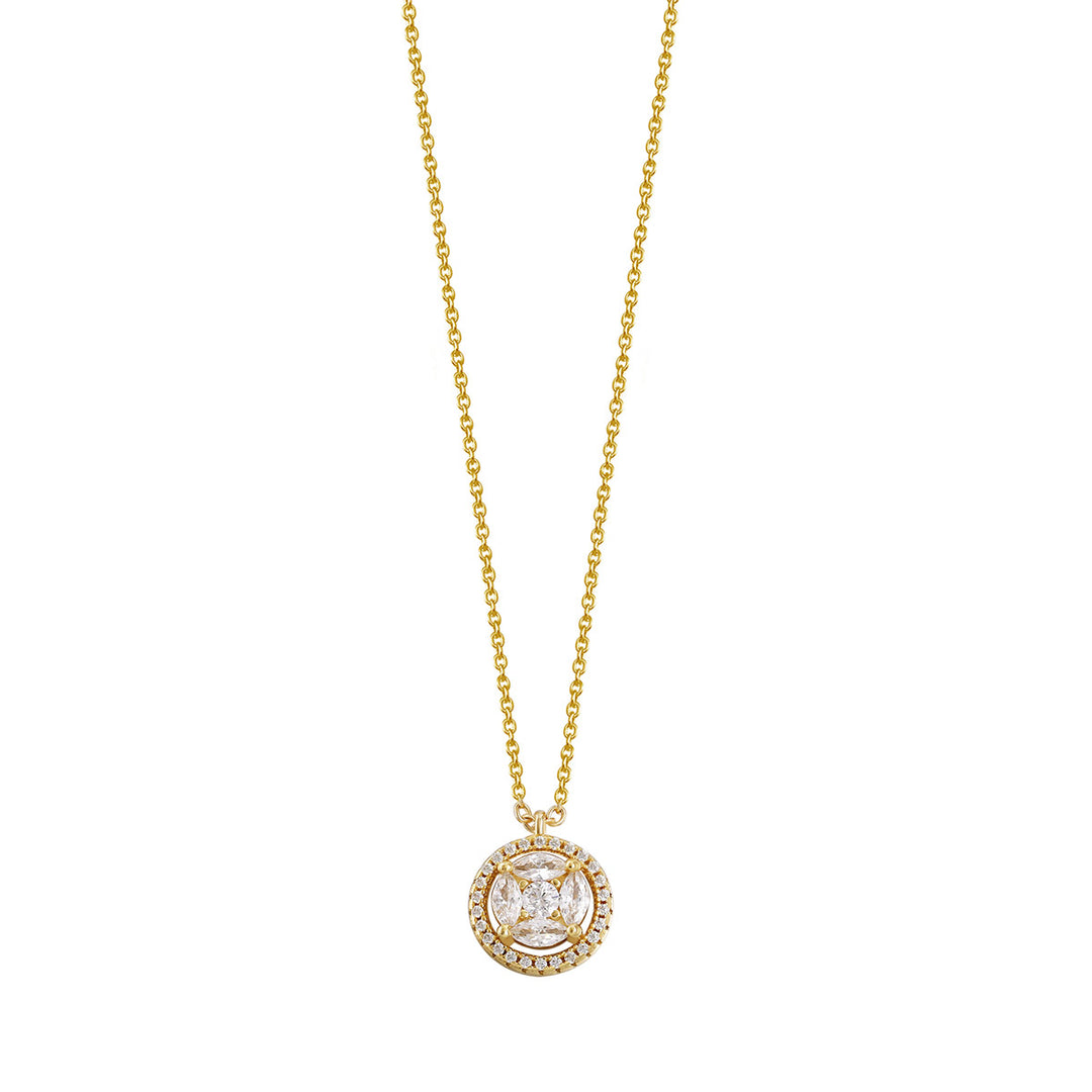 Xenox Silver Circle Halo Gold Halskette - XS7065G