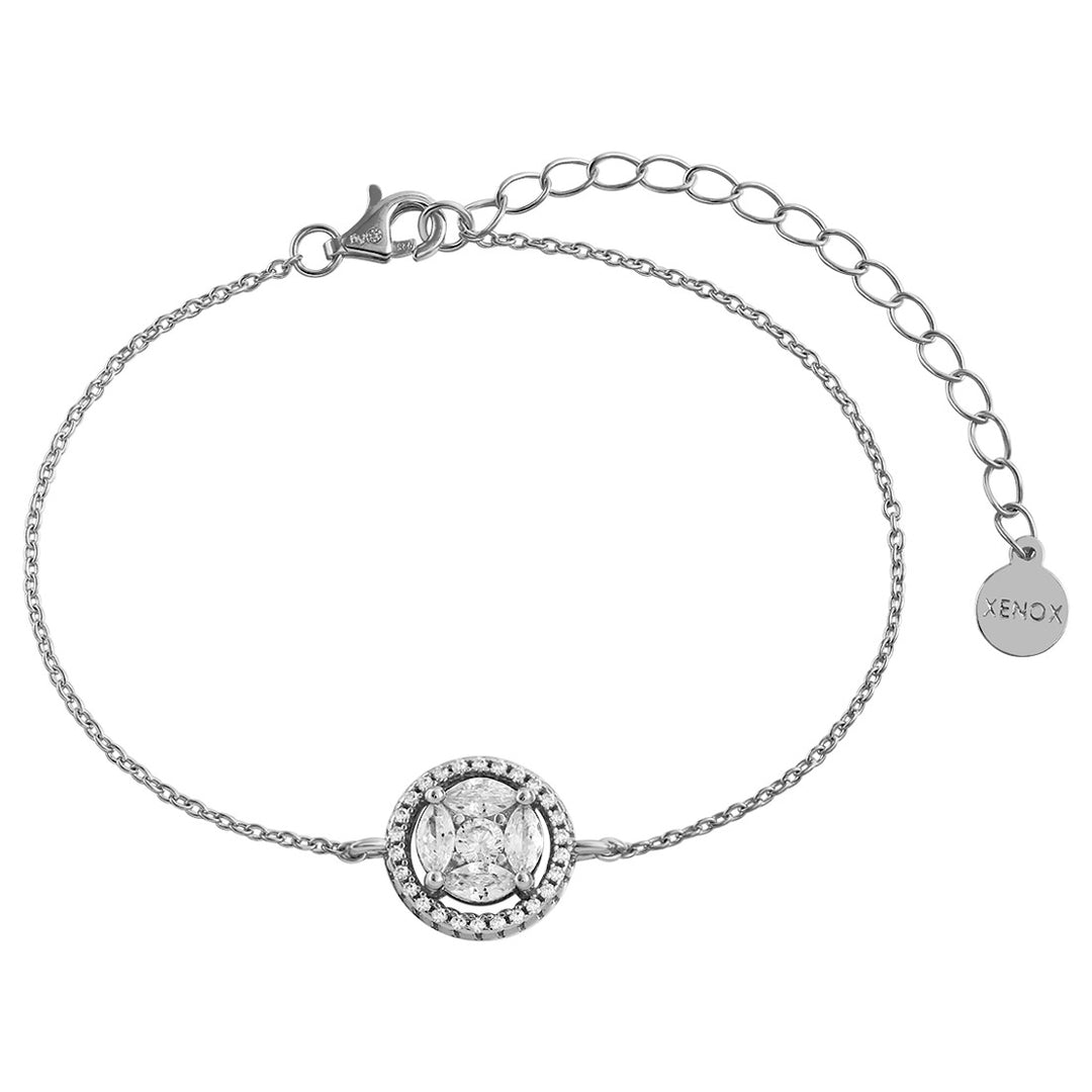 Xenox Silver Circle Halo Silver Armband - XS7066
